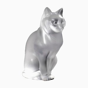 Gato sentado de cristal de Lalique France, 1932