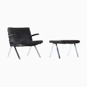 Joker Armchair & Footrest by Olivier Mourgue for Airborne, 1970s, Set of 2