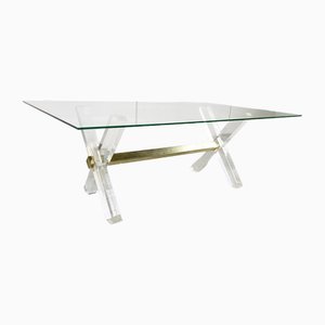 Brass and Acrylic Glass Coffee Table, 1970s