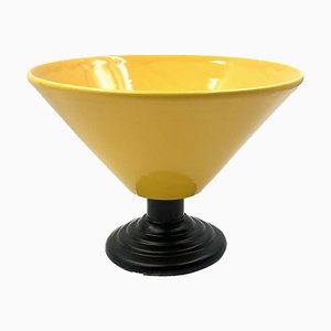 Postmodern Yellow Conic Vase, Italy, 1980s