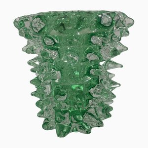 Jarrón Rostrato de cristal de Murano verde de Simeng