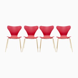Mid-Century 3107 Chairs by Arne Jacobsen for Fritz Hansen, Set of 4