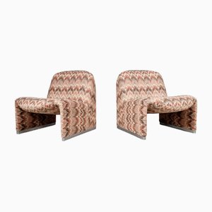 Alky Chairs in Wool Fabric by Giancarlo Piretti for Castelli, 1970s, Set of 2