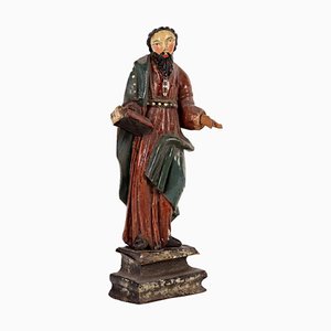 Estatua de San Paolo en madera tallada
