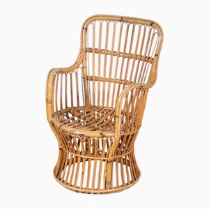 Small Rattan Armchair, Netherlands, 1950s