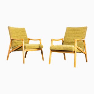 Armchairs in Lime Green by Jaroslav Smidek, 1950s, Set of 2