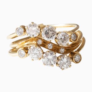 Vintage 18 Karat Gelbgold Haremsring mit Diamanten im Brillantschliff. 1970er