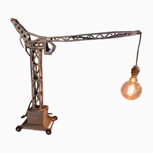 Large Industrial Sheet Metal Toy Crane Table Lamp