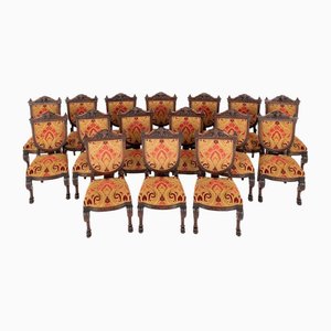 Set of Renaissance Dining Chairs & Carved Diners, 1920s