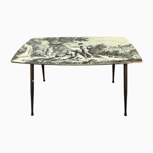 Italian Coffee Table with Printed Table Top, 1950s