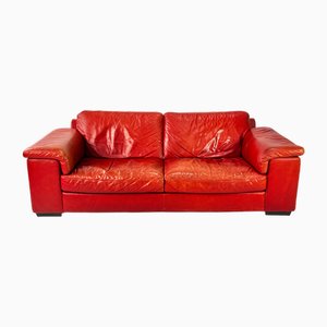 Postmodern Italian Leather Sofa, 1980s