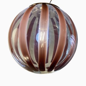 Transparent Brown Sphere Pendant in Murano Glass from Simoeng