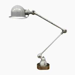 Light Gray Two-Arms Table Lamp by Jean-Louis Domecq, 1950s