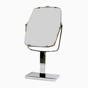 Large Mid-Century Table Mirror with Chrome Metal Frame