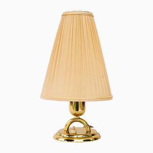 Brass Table Lamp with Fabric Shade, Vienna, 1950s