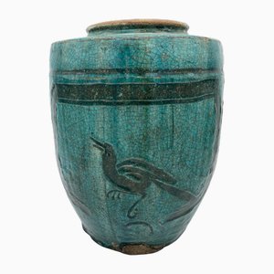 Antique Blue Martaban Style Jar, 1800s