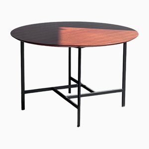 Round Table with Teak Top and Metal Base, 1960s
