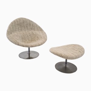 Set of Large Globe Armchair with Ottoman by Pierre Paulin for Artifort, 1970s