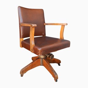 Black Adjustable Swivel Desk Chair from Hillcrest, 1920s