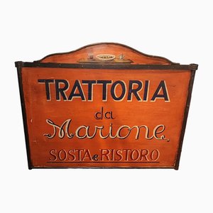 Vintage Trattoria Sign in Metal, 1950s