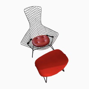 Bird Chair & Fußhocker von Harry Bertoia für Knoll Inc. / Knoll International, 2er Set