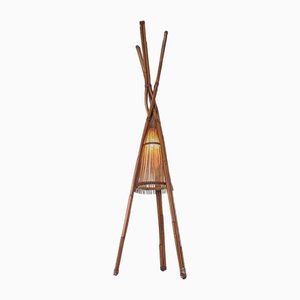 Lampada da terra in bambù di Ramón Castilano per Kalmar, anni '70