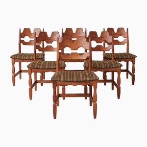 Mid-Century Danish Oak Dining Chairs by Henning Kjaernulf, Set of 6