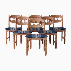Mid-Century Danish Oak Dining Chairs by Henning Kjaernulf, Set of 6
