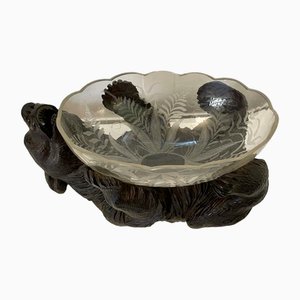 Antique Victorian Black Forest Bear Bowl, 1860