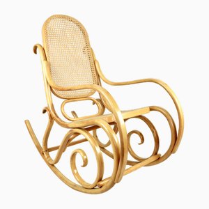 Vintage Natural Wood Rocking Chair by Michael Thonet