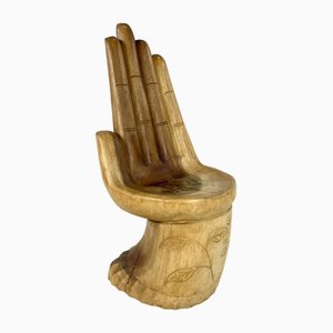 Handförmiger Buddha Stuhl aus Exotischem Holz, 1960er
