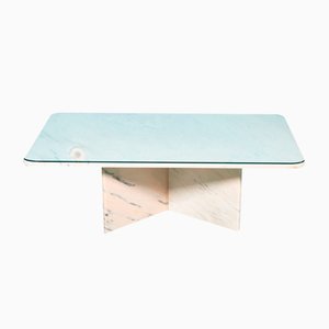 Mesa de centro minimalista de mármol, Italia, años 60