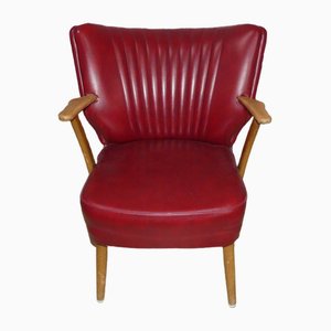 Cocktail Armchair in Red Skai, 1960s