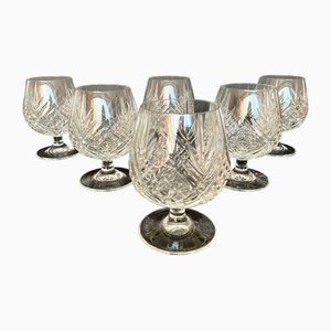 Vintage French Brandy Glasses in Crystal, 1980s, Set of 6