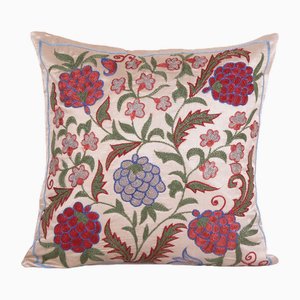 Vintage Embroidery Suzani Silk Cushion Cover, 2010s