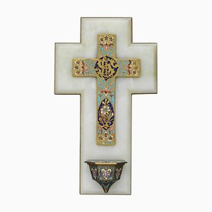 Französisches Vintage Art Deco Kruzifix Kreuz, 1920
