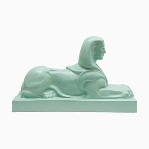 Ceramic Sphinx by Vos for Royal Sphinx Maastricht, 1930