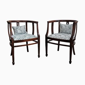 20th Century Italian Carved Wood Armchairs, 1940s, Set of 2