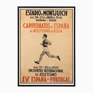 Póster de la competición española de atletismo, 1946