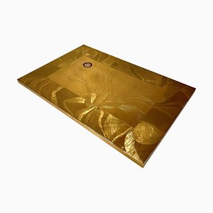 Etched Brass Coffee Table by Christian Krekels, 1970s