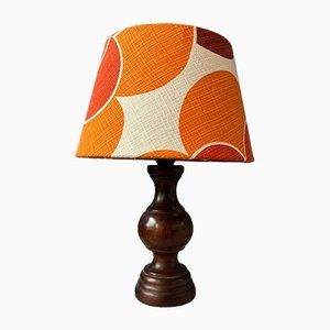 Vintage Space Age Table Lamp with Orange Textile Shade, 1970s