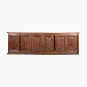 Large 19th Century French Pine School Cupboard, 1890s