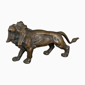 Figurine Lion en Bronze, 19ème Siècle