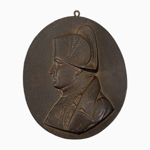 Bronze-Profilmedaillon, 19. Jh., das Napoleon darstellt