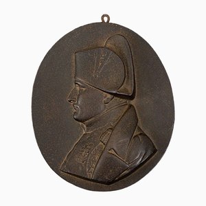 Médaillon Profilé En Bronze Du 19ème Siècle Représentant Napoléon