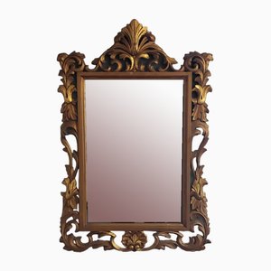 Italienischer Spiegel aus vergoldetem Holz, 19. Jh.