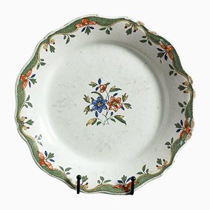 Antique Floral Plate with Frieze, 1700s