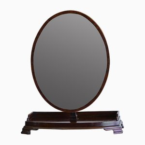 Vintage Mahogany Oval Shaving Mirror