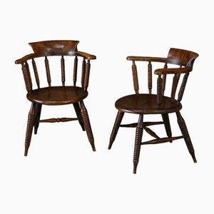 Chaises Bobbin en Orme et Hêtre, Set de 2