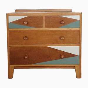 Mid-Century Industrial Oak Chest of Drawers, 1950s